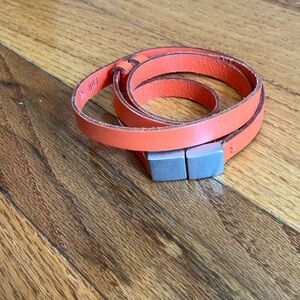 Jjill orange leather belt M/L